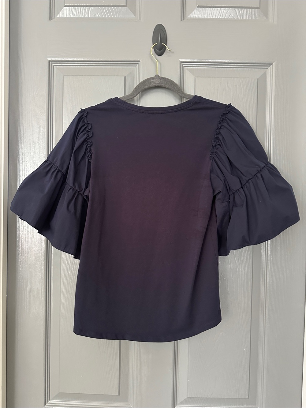 Bailey 44 Navy Short Sleeve Ruffle Tiered Top - Picture 2 of 4